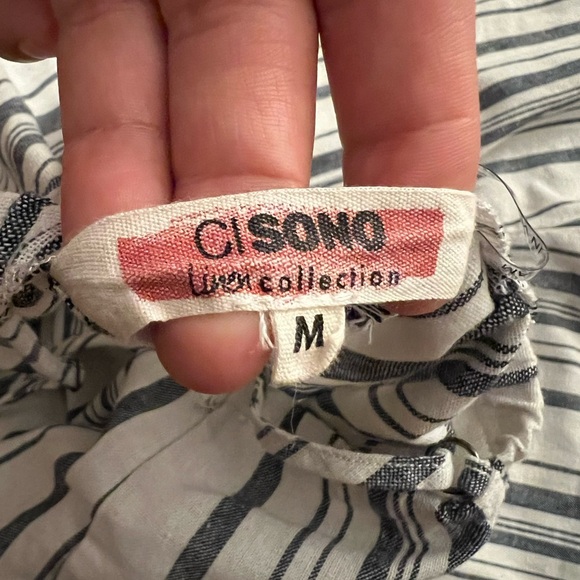 CisonoBlack and White Striped Sleeveless Jumpsuit with Relaxed Fit, size M. - Picture 13 of 13